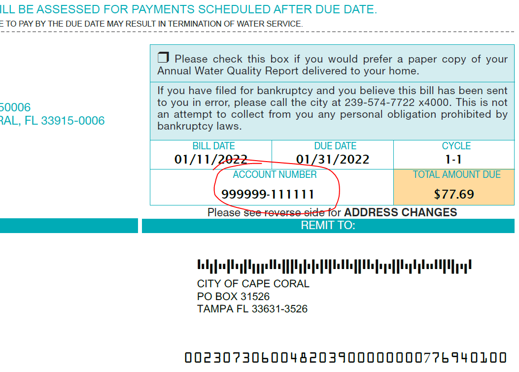 Paying Your City of Cape Coral Water Bill